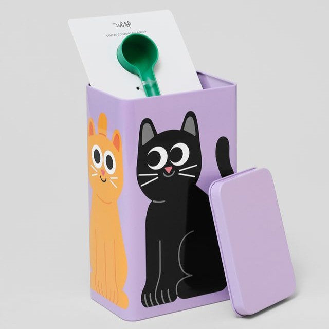 Coffee Tin & Scoop - Cat