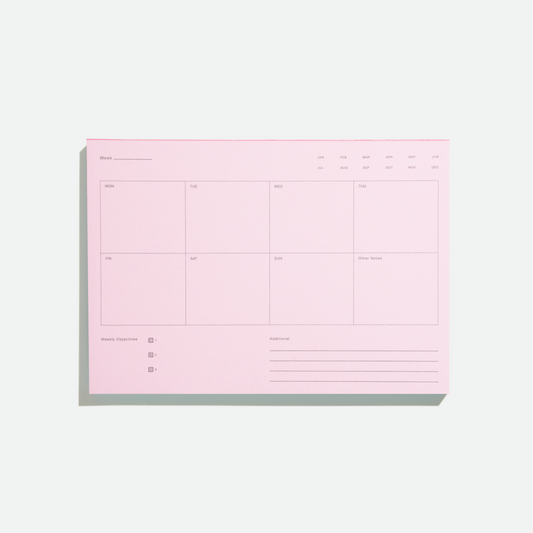 Before Breakfast Weekly Notepad A5 - Pink